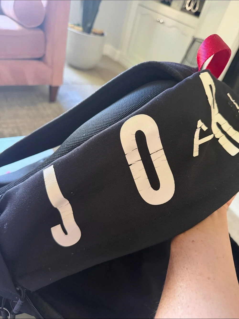 Jordan Black Backpack with Red Accents